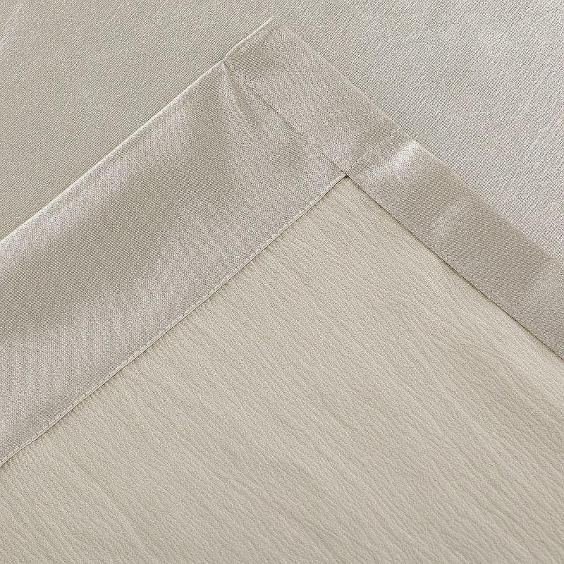 Kate Aurora Ultra Lux Faux Silk Regency Crinkle Rod Pocket Semi Sheer Single Curtain Panel