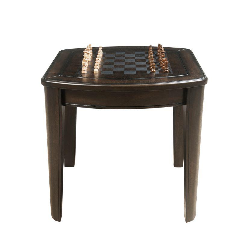 Diletta Dark Walnut Wood Square Game End Table