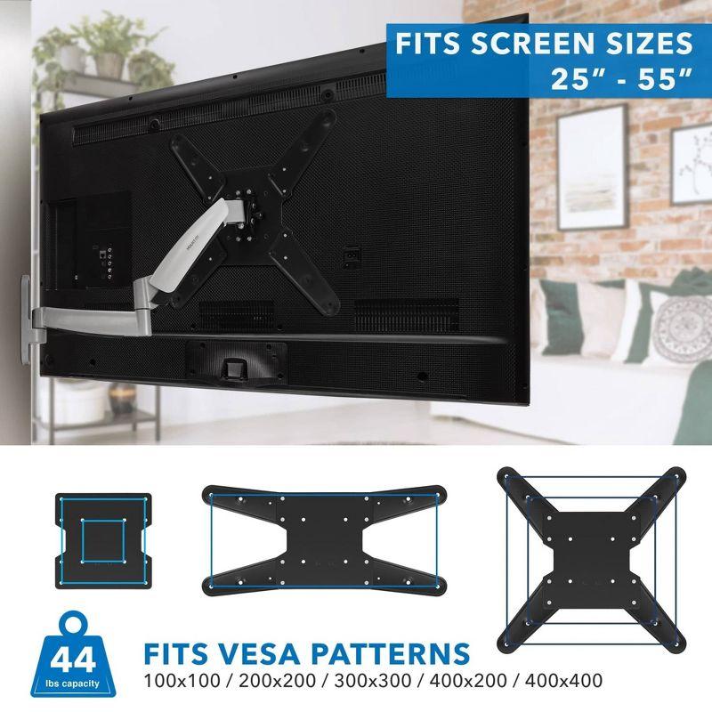 Mount-It! Height Adjustable TV Wall Mount Bracket with Counterbalance Gas Spring Arm, Full Motion Articulating Design Fits Up to VESA 400x400 mm