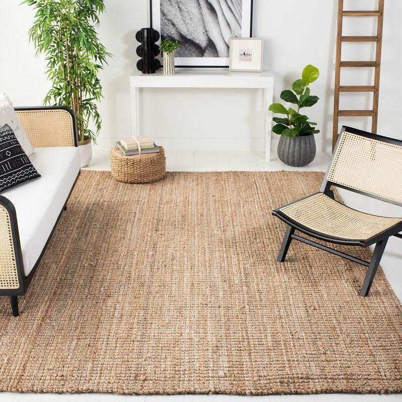 Hand-Knotted Delmar Jute Round Area Rug, Natural, 9' x 12'