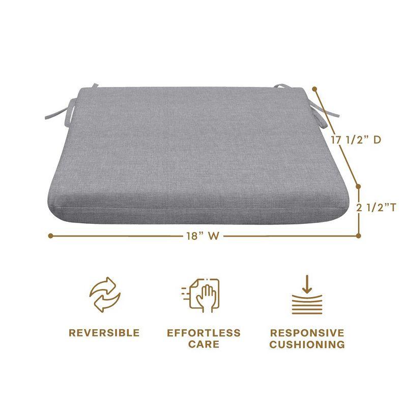 Honeycomb Outdoor Universal Seat Cushion (2-Pack) - Textured Solid Platinum Grey