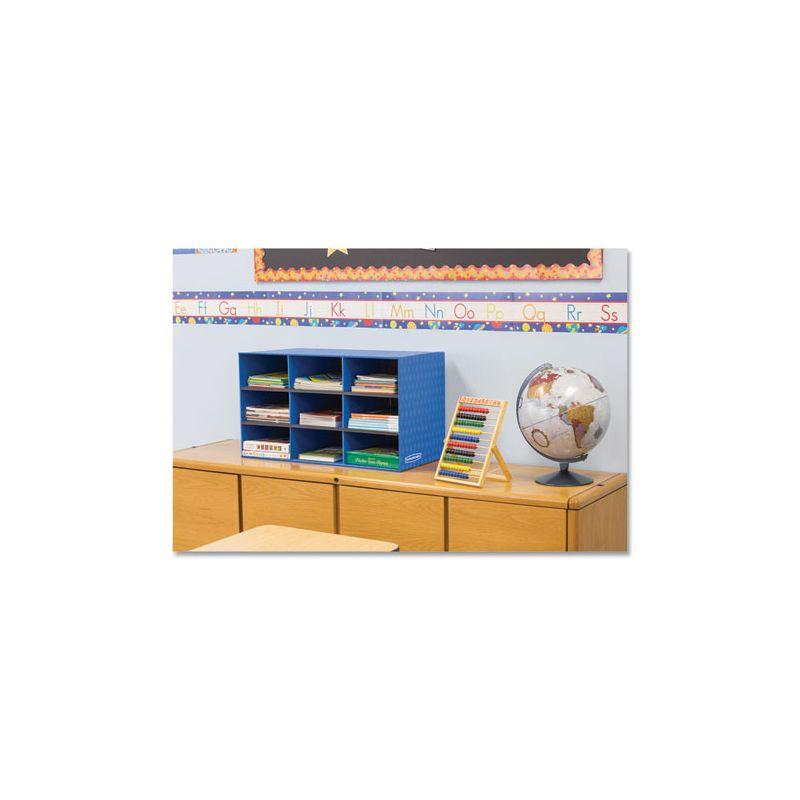 Bankers Box Classroom Literature Sorter, 9 Compartments, Blue, 28.25" x 13" x 16"