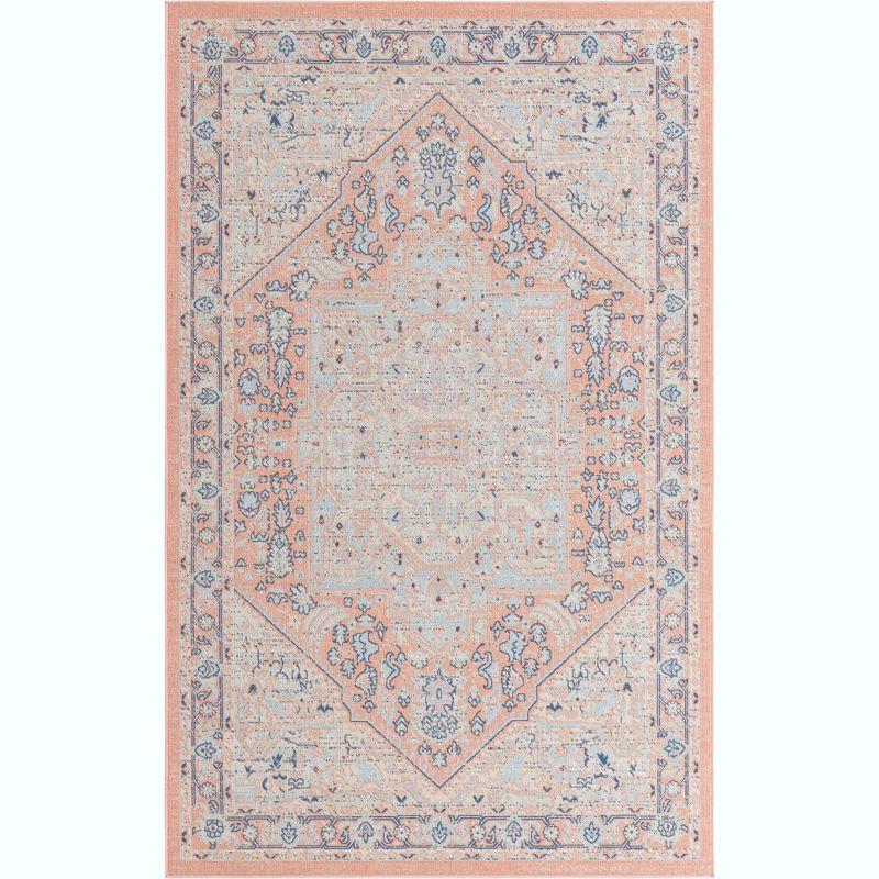 Unique Loom Whitney Collection Area Rug - Milano (5'  x 8' Rectangle Powder Pink/Blue)