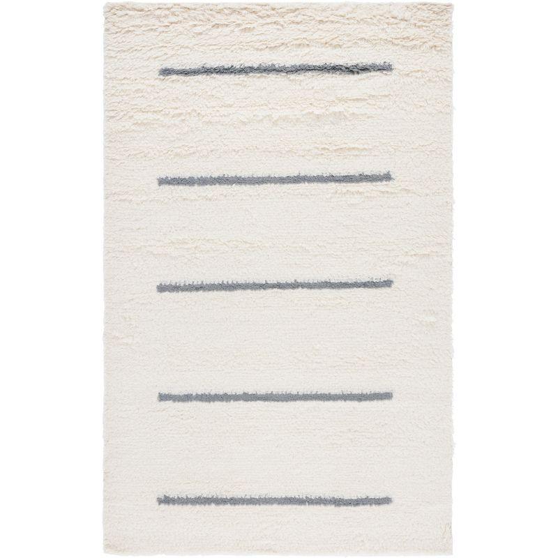 Kenya KNY750 Hand Knotted Area Rug - Ivory/Gray - 4'x6' - Safavieh.