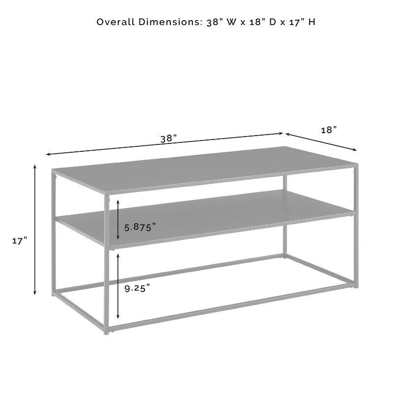 3pc Braxton Coffee and Accent Table Set Matte Black - Crosley: Steel Frame, Open Shelf, Modern Industrial Style