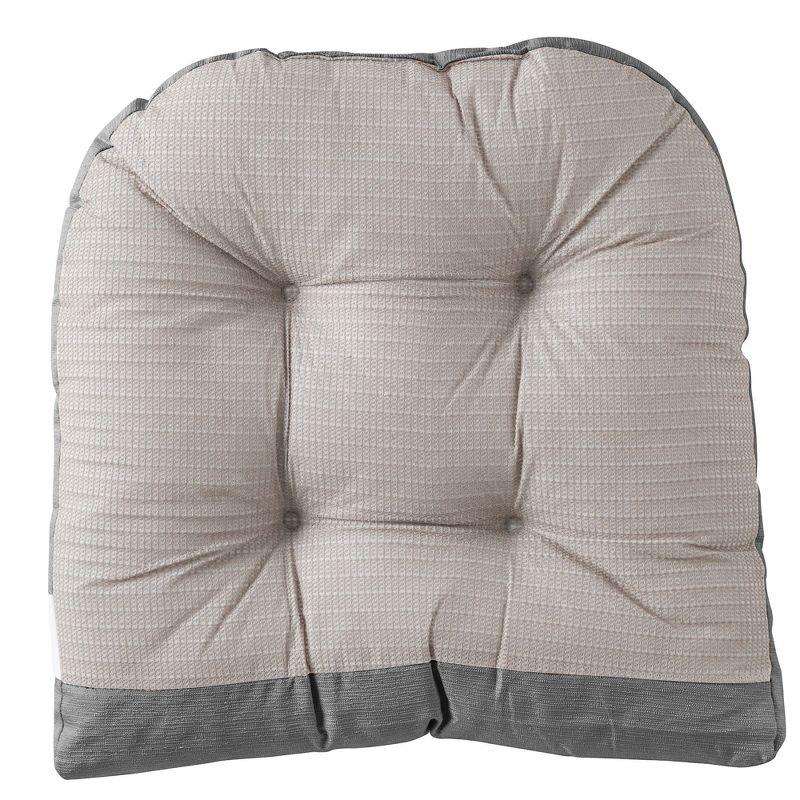 Gray Tufted Non-Slip Rocking Chair Cushion Set