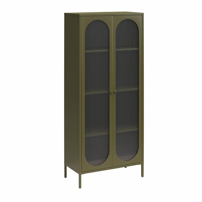 Luna 72.88'' Tall Accent Cabinet with Fluted Glass