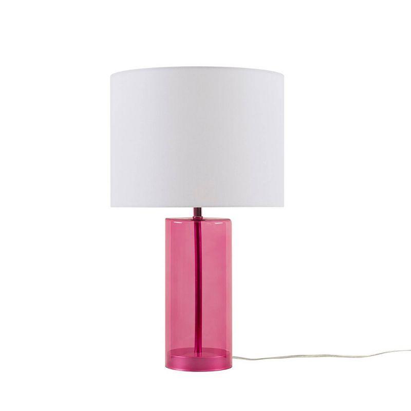 Neonova Pink Glass Table Lamp with White Shade