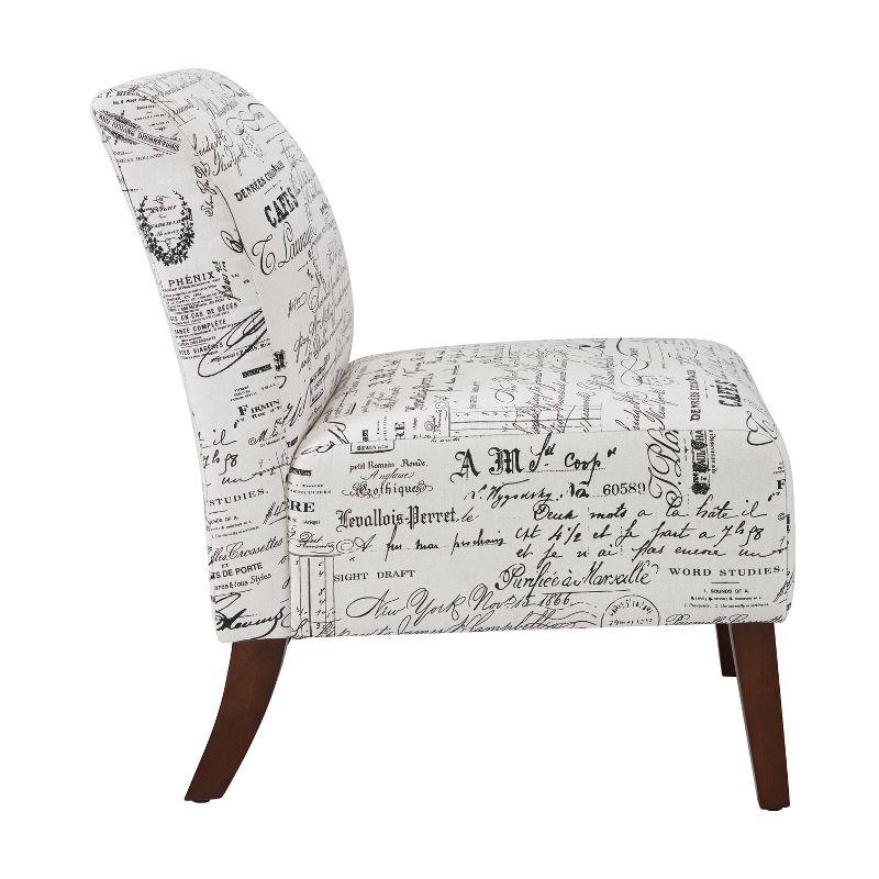 Lily Traditional Slipper Upholstered Sailing Accent Chair Script - Linon