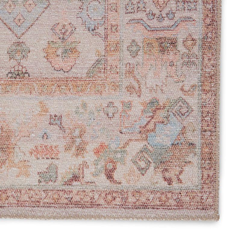 Reversible Oriental Blue Synthetic 5' x 7' Easy Care Area Rug