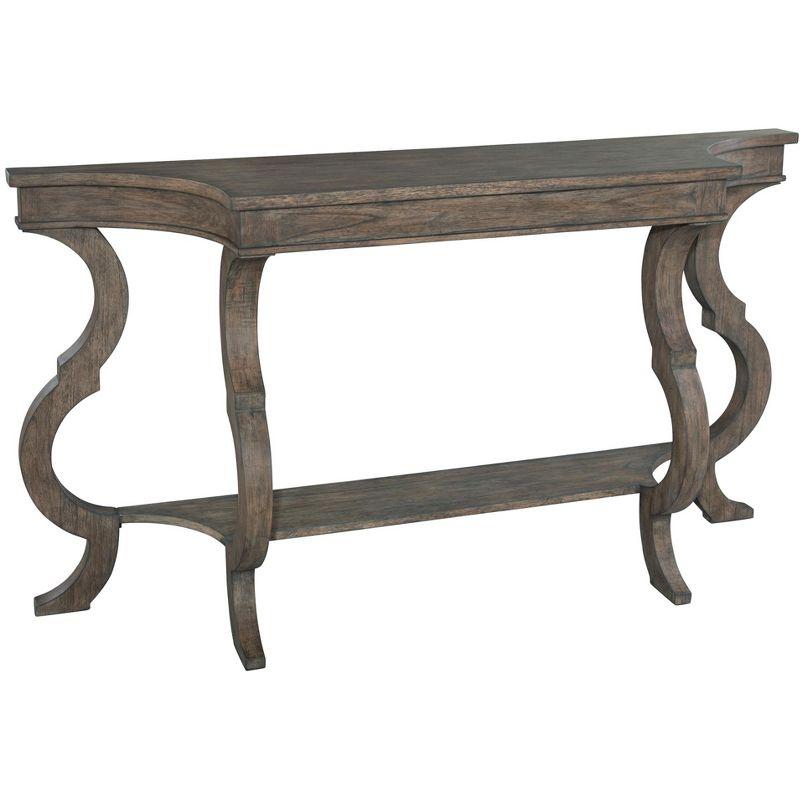 Lincoln Park Traditional Gray-Brown Demilune Console Table with Storage