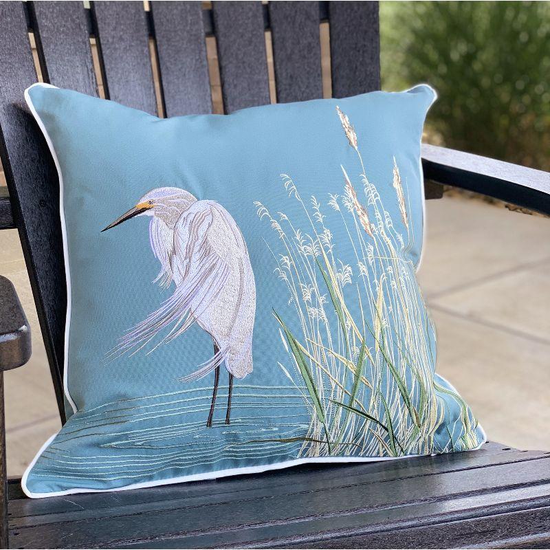 Embroidered Indoor/Outdoor Throw Pillow