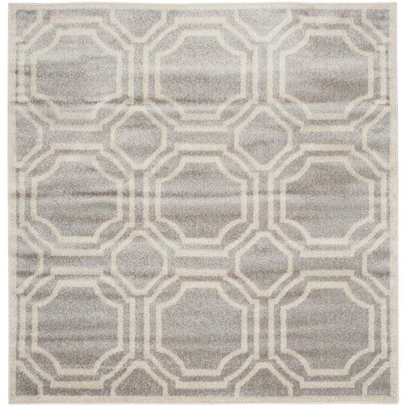 Amherst AMT411 Power Loomed Area Rug - Light Grey/Ivory - 5'x5' - Safavieh.