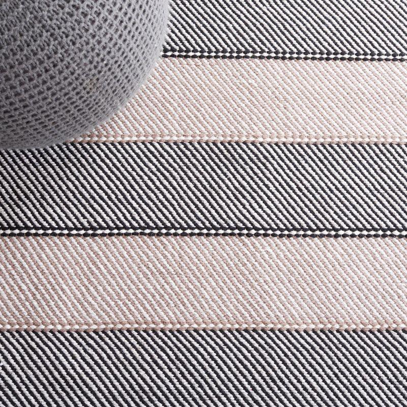 Striped Kilim STK803 Hand Woven Area Rug - Ivory/Black - 6'x9' - Safavieh.