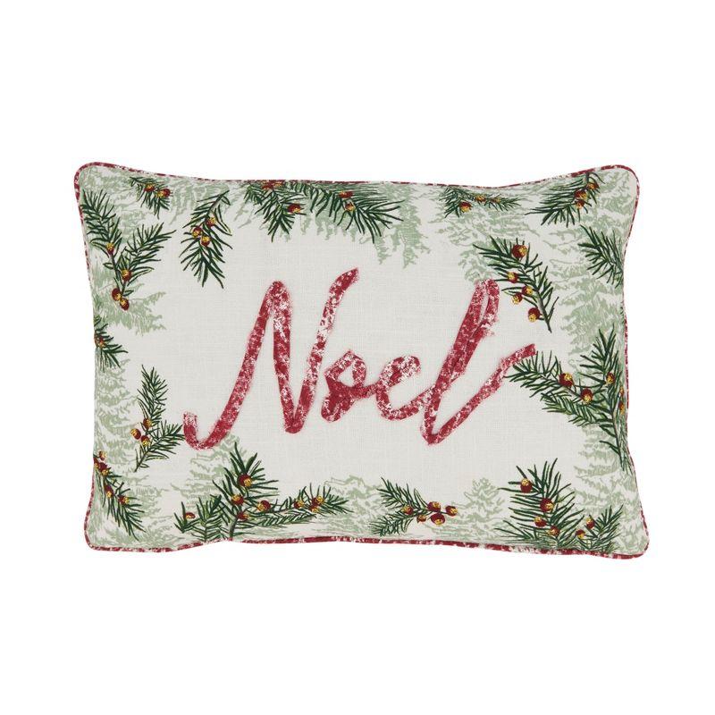 Seasonal Serenity Noel Rectangular Cotton Throw Pillow