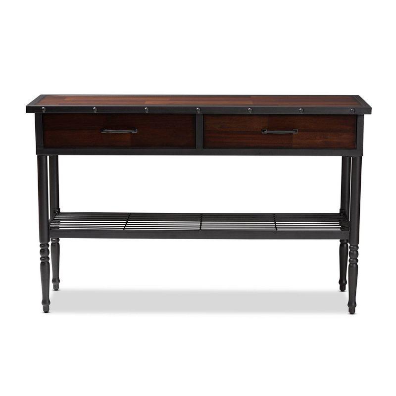 2 Drawer Jana Dining Room Server Brown - Baxton Studio: Transitional Buffet, Metal & Walnut Finish, 36in High