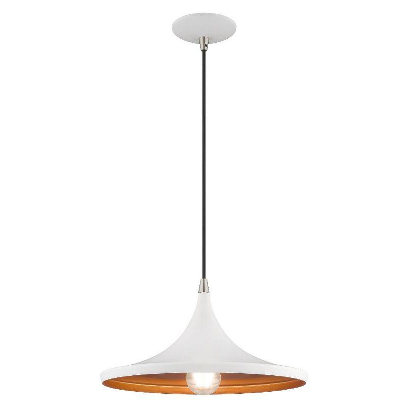 Livex Lighting Metal Shade 1 - Light Chandelier in  White