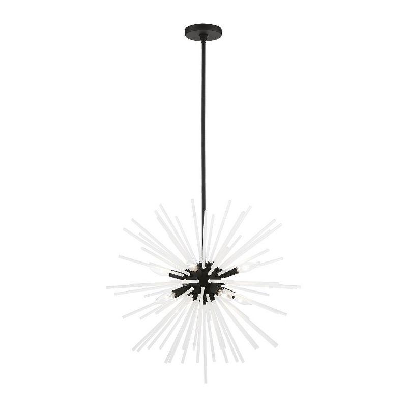 Uptown Elegance 8-Light Black Crystal Pendant Chandelier