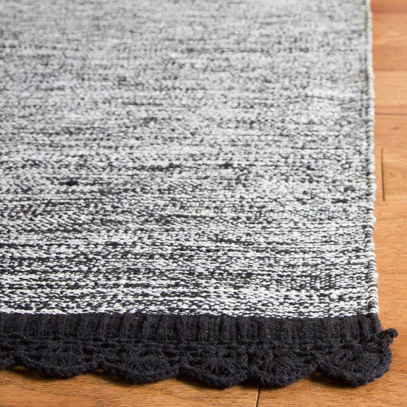 Coastal Charm Hand-Woven Black Cotton Flatweave 5' x 8' Rug