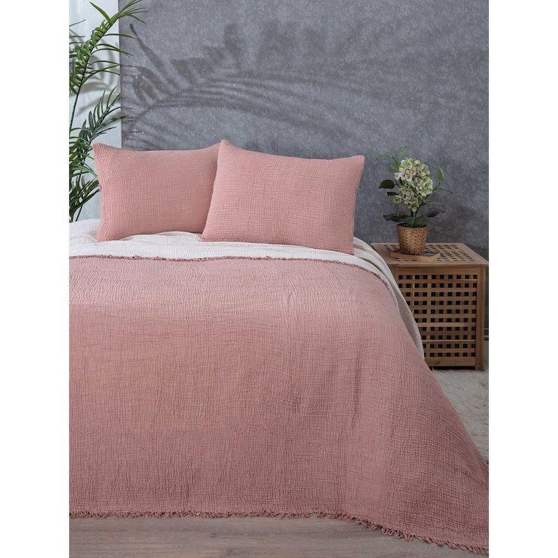 Brick Organic Cotton Muslin Standard Shams Set