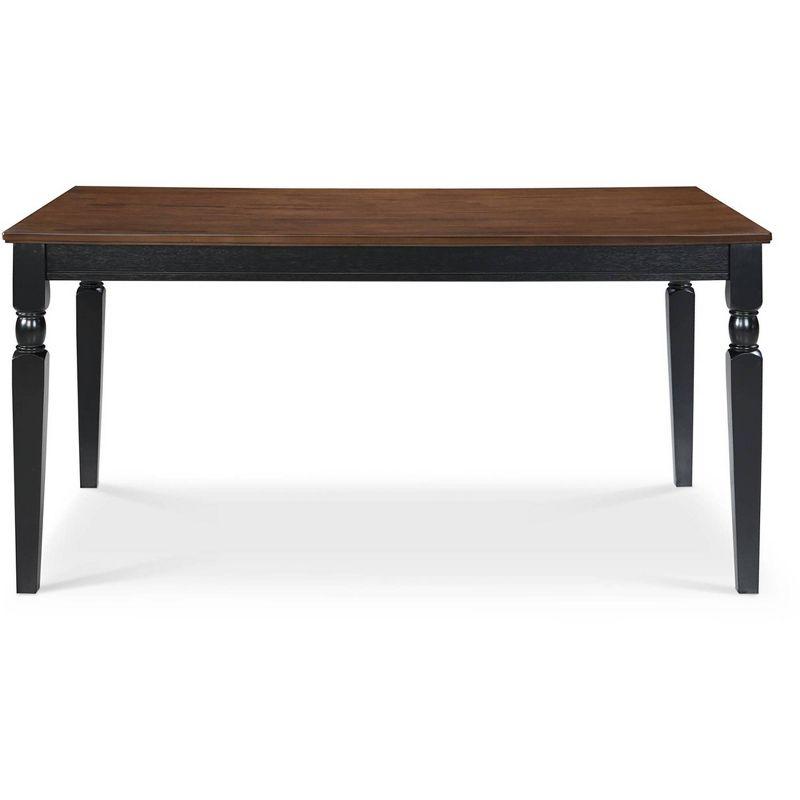 Cottage Charm 62" Reclaimed Wood Dining Table in Black