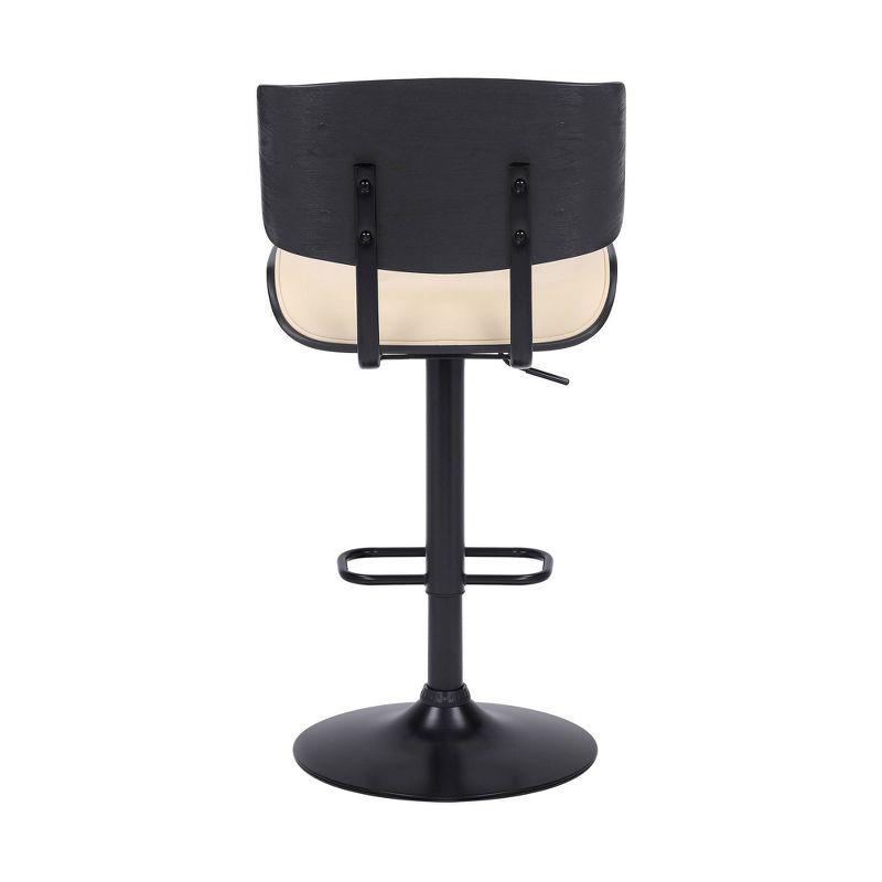 Brooklyn Adjustable Faux Leather Metal Barstool - Armen Living