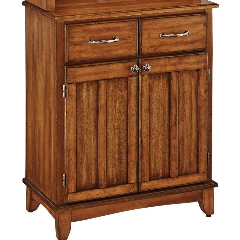 Small Buffet of Buffets Server with Hutch and Oak Top Oak - Homestyles: Traditional Storage, Glass Doors, Adjustable Shelves