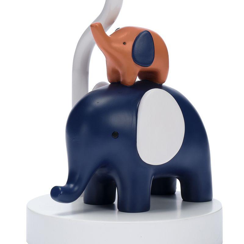 Lambs & Ivy Playful Elephant Blue/White Nursery Lamp with Shade and Light Bulb