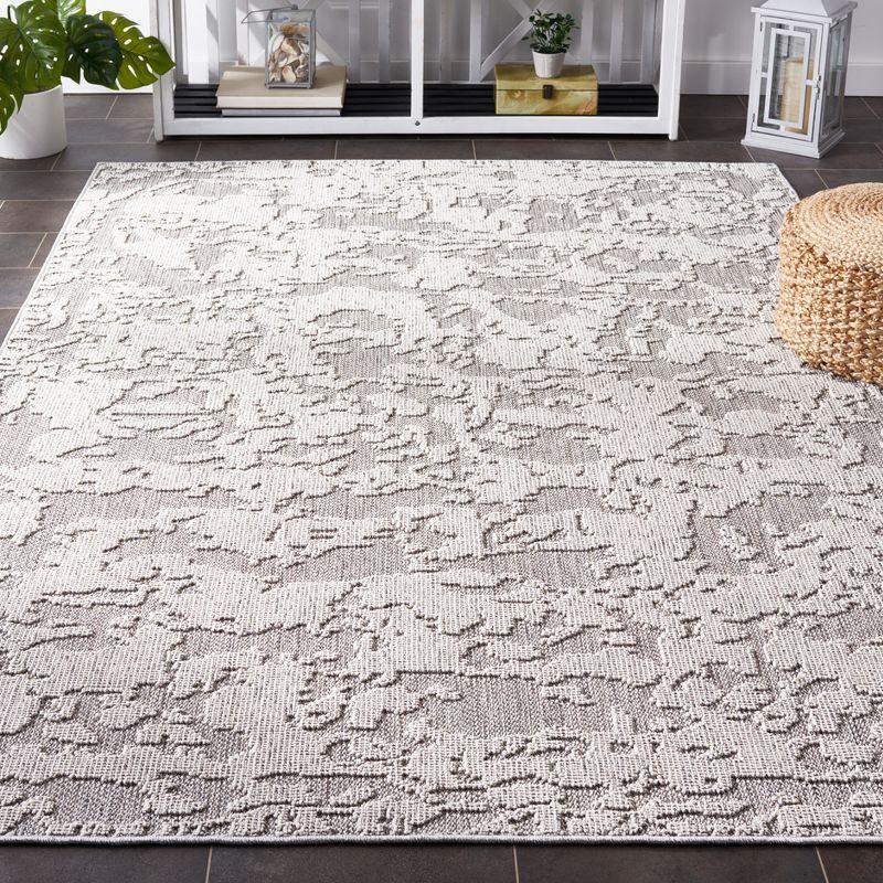 Global GLB224 Power Loomed Indoor/Outdoor Area Rug - Gray/Light Gray - 4'x6' - Safavieh.