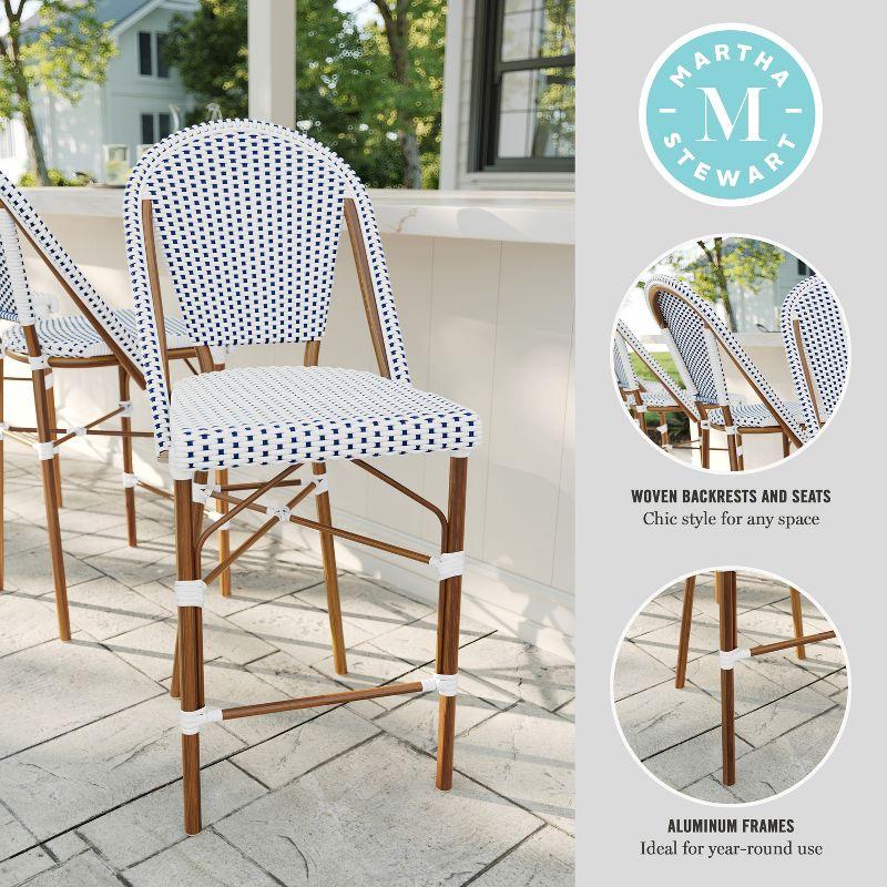 Martha Stewart Martha Stewart Lily Pond All-Weather Stackable Patio Bistro Counter Stools (Set of 2)