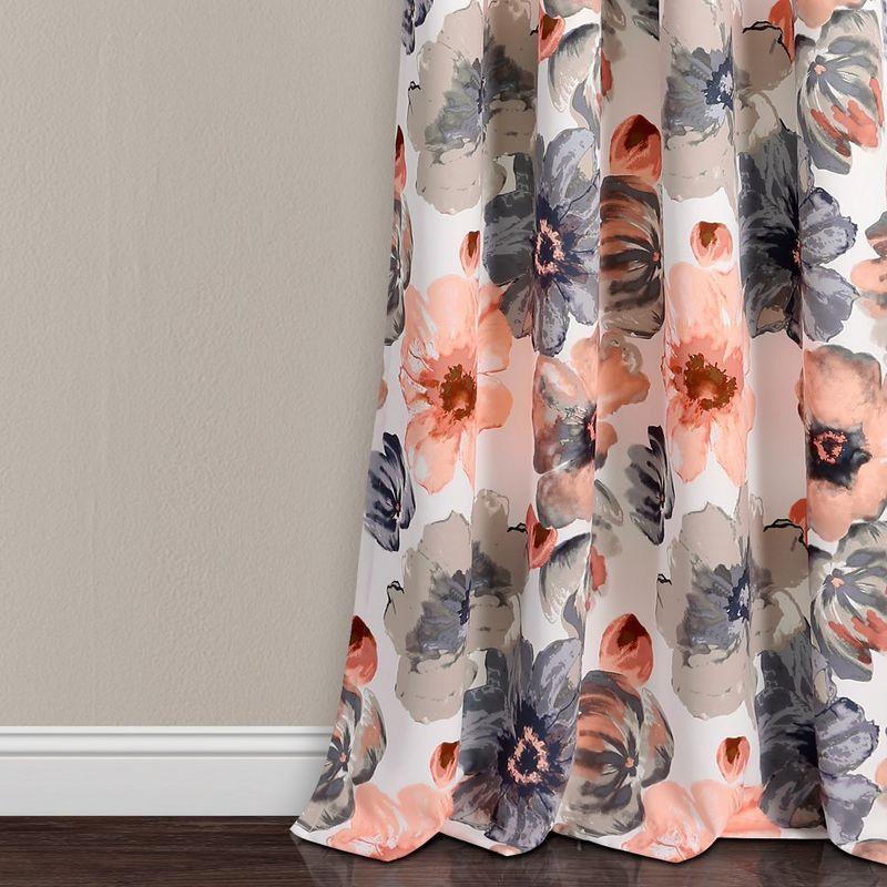 Home Boutique Leah Room Darkening Window Curtains Set - Coral and Gray - 52 x 84