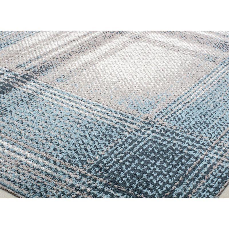 Baltic Rapids Blue Plaid 5' x 7' Synthetic Area Rug