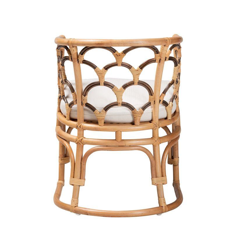 bali & pari Aster Modern Bohemian Natural Brown Rattan Armchair