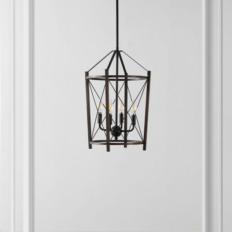 Pe Lightier 4 Light 14" Pendant - Black/Brown - Safavieh.