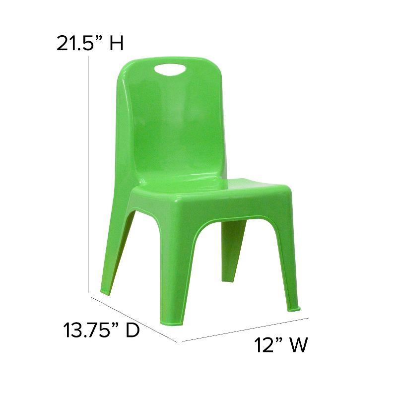 Bright Blue Polypropylene Stackable Preschool Chair with Safety Handle