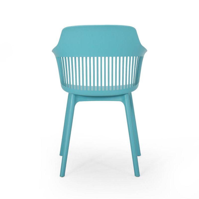 Dahlia 2pk Resin Modern Dining Chair - Teal - Christopher Knight Home: Weather-Resistant, for Outdoor Use