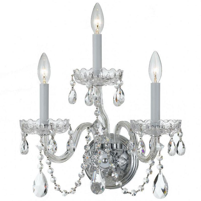 Crystorama Lighting Traditional Crystal 3 - Light Sconce in  Polished Chrome