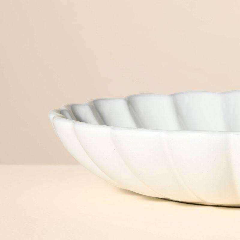 Scalloped Edge Stoneware Serving Bowl Cream - Hearth & Hand™ with Magnolia