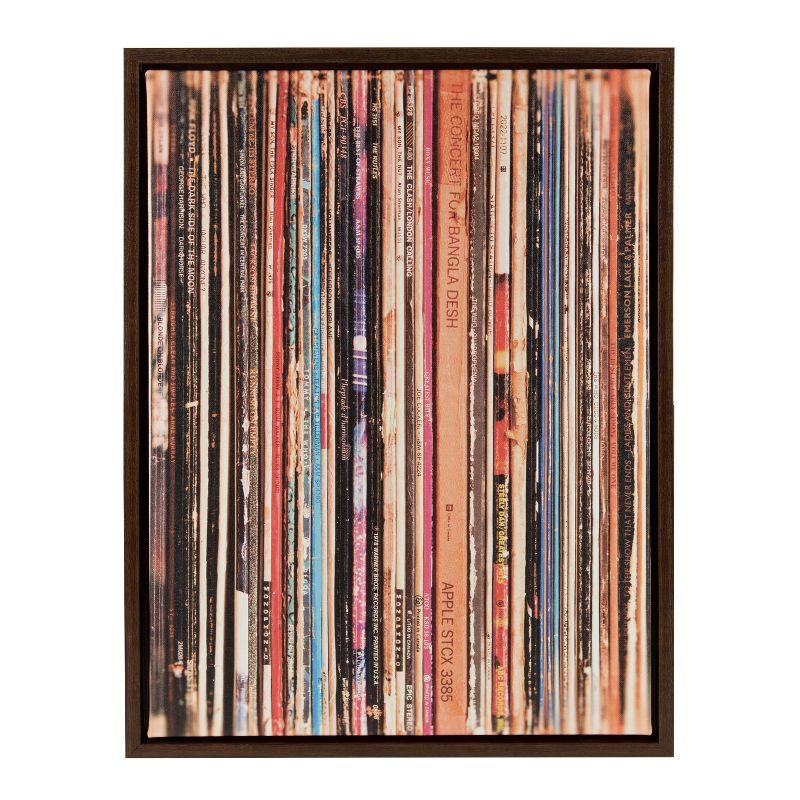 Sylvie Records Framed Canvas by Robert Cadloff of Bomobob - Kate & Laurel All Things Decor