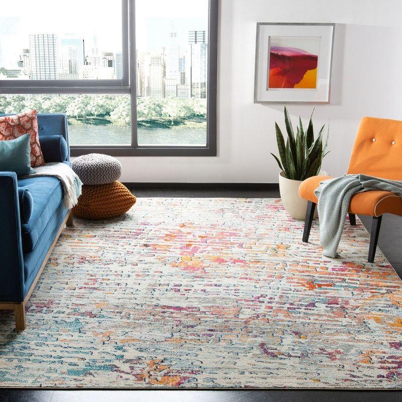 Madison MAD454 Power Loomed Indoor Area Rug - Light Blue/Orange - 9'x12' - Safavieh