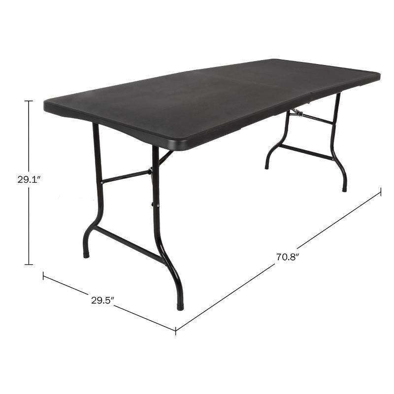 Hasting Home Adjustable Folding Table - Plastic Utility Tabletop