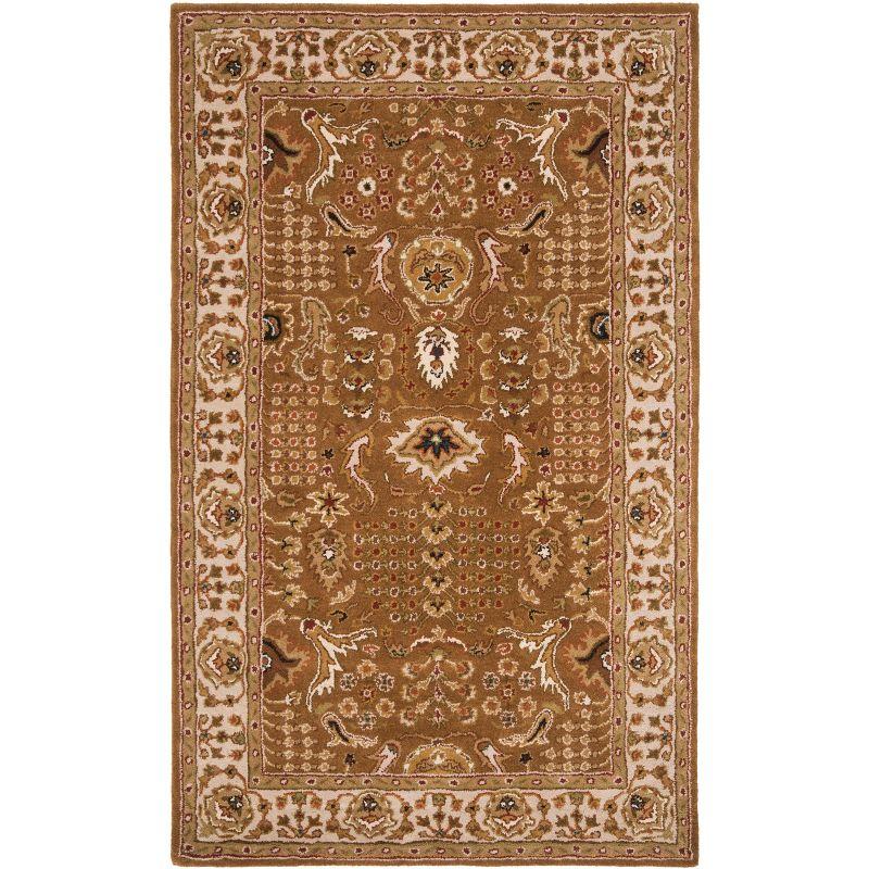 Elegance Redefined Ivory and Beige Hand-Tufted Wool Area Rug - 5' x 8'