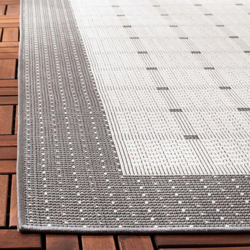 Gray Synthetic Square Reversible Indoor/Outdoor Rug