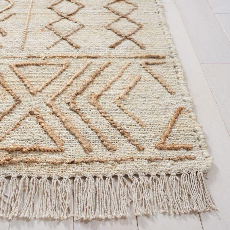 Hand-Knotted Cotton Natural Fiber Rectangular Area Rug