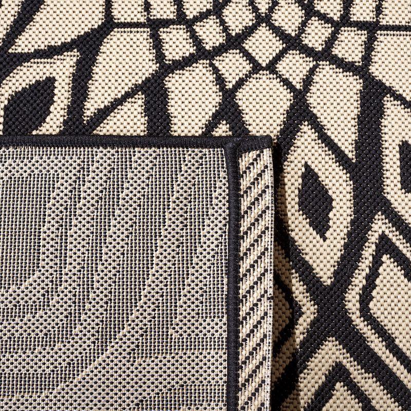 Courtyard CY6616 Power Loomed Indoor/Outdoor Accent Rug - Black/Beige - 2'x3'7" - Safavieh.