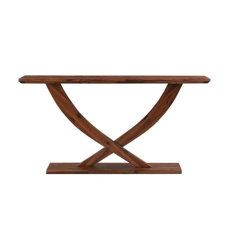 Rasmus Acacia Wood Console Table Wire Brushed Finish Chestnut - Boraam