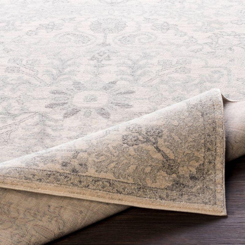 Livabliss 7'10"x10'3" Abby Traditional Rugs Cream/Light Gray: Stain & Fade-Resistant, Medium Pile, Indoor Use