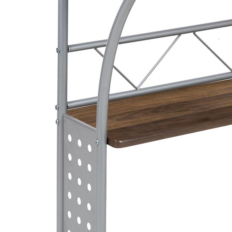 Flash Furniture Clifton Rustic Walnut Computer Desk with Top and Lower Storage Shelves