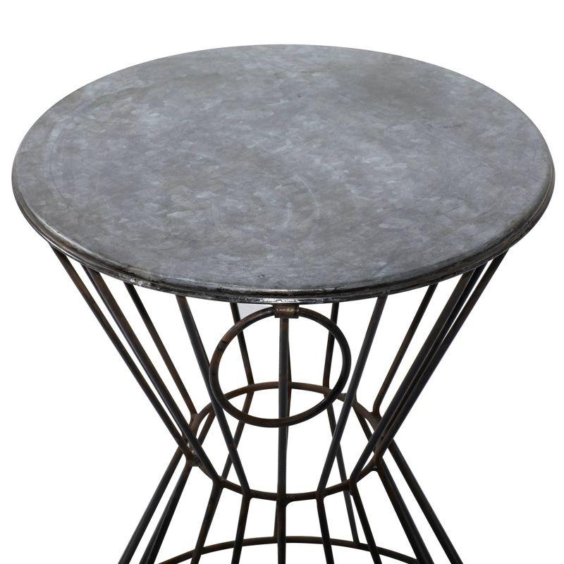 Metal Stool Patio Accent Table - Olivia & May: Round Iron Frame, No Assembly, Fade-Resistant