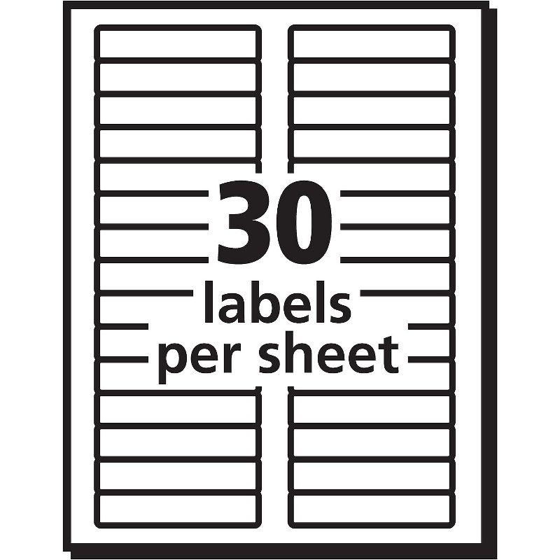 Avery Removable 1/3-Cut File Folder Labels Inkjet/Laser .66 x 3.44 White 750/PK 8066